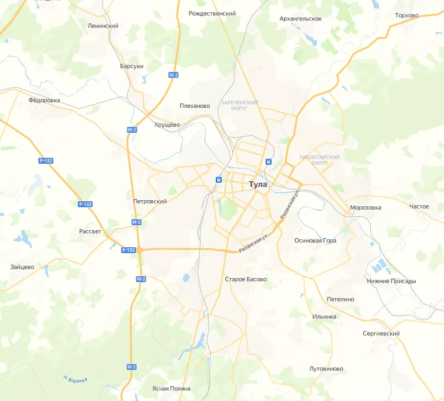 Карта Тулы